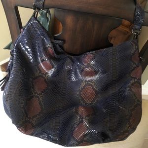 🐍 SR2’s Faux Python Slouchy Zippered with Tassel Hobo Shoulder Bag